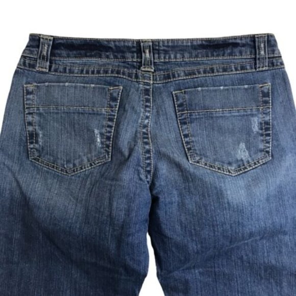 Aeropostale Jeans Womens 9/10 Short Mid Rise Straight Leg Stone Wash Blue Denim - Picture 6 of 9